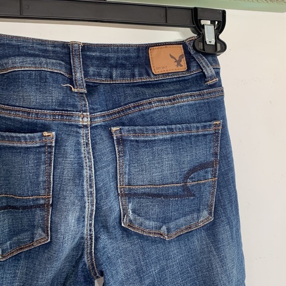 American Eagle outfitters high-rise denim jegging jean distressed skinny size 0 - Picture 7 of 7
